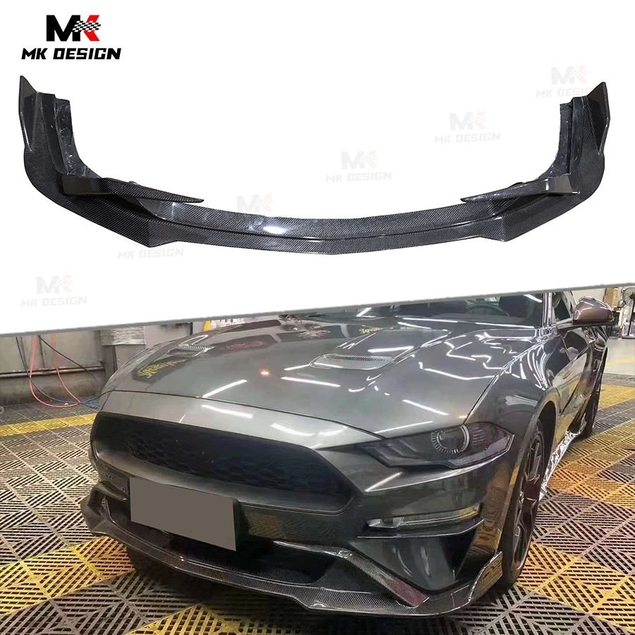 

Carbon Fiber Front Bumper Lip Chin Spoiler Splitter for Ford Mustang 2018-2022 Front Lip Body Kit Car Accessories