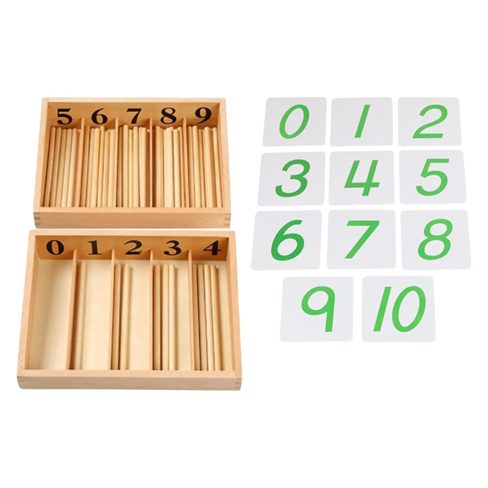 Montessori Spindle Box para Crianças, Brinquedo de Madeira, Brinquedos Educativos, Material Matemático, Desenvolvimento Inicial, 3 a 6 Anos