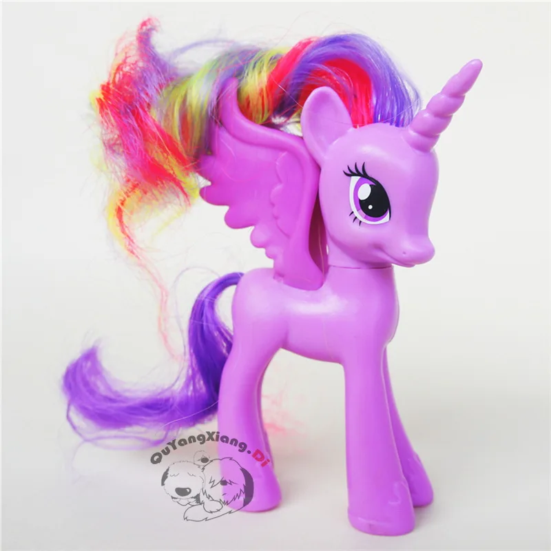 P11 001 Action Figures 10-13cm Little Cute Horse Model Doll Princess Twilight Sparkle Color hair Toys for Children