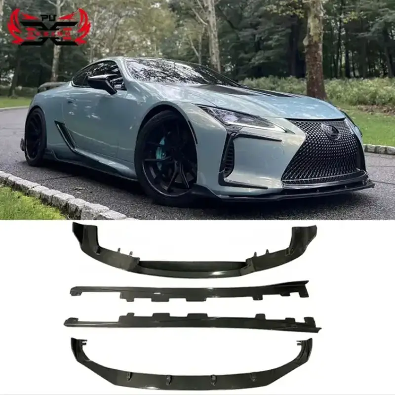 Perfect Fitment For Lexus LC500 LC500H Carbon Fiber Front Bumper Lip Front Splitter Rear Diffuser Bumper Side Skirts Bodykit