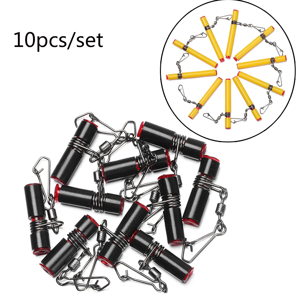 

10Pcs Top Stable S/L Sea Fishing Balance Balance Clear Snap Plastic Head Swivel