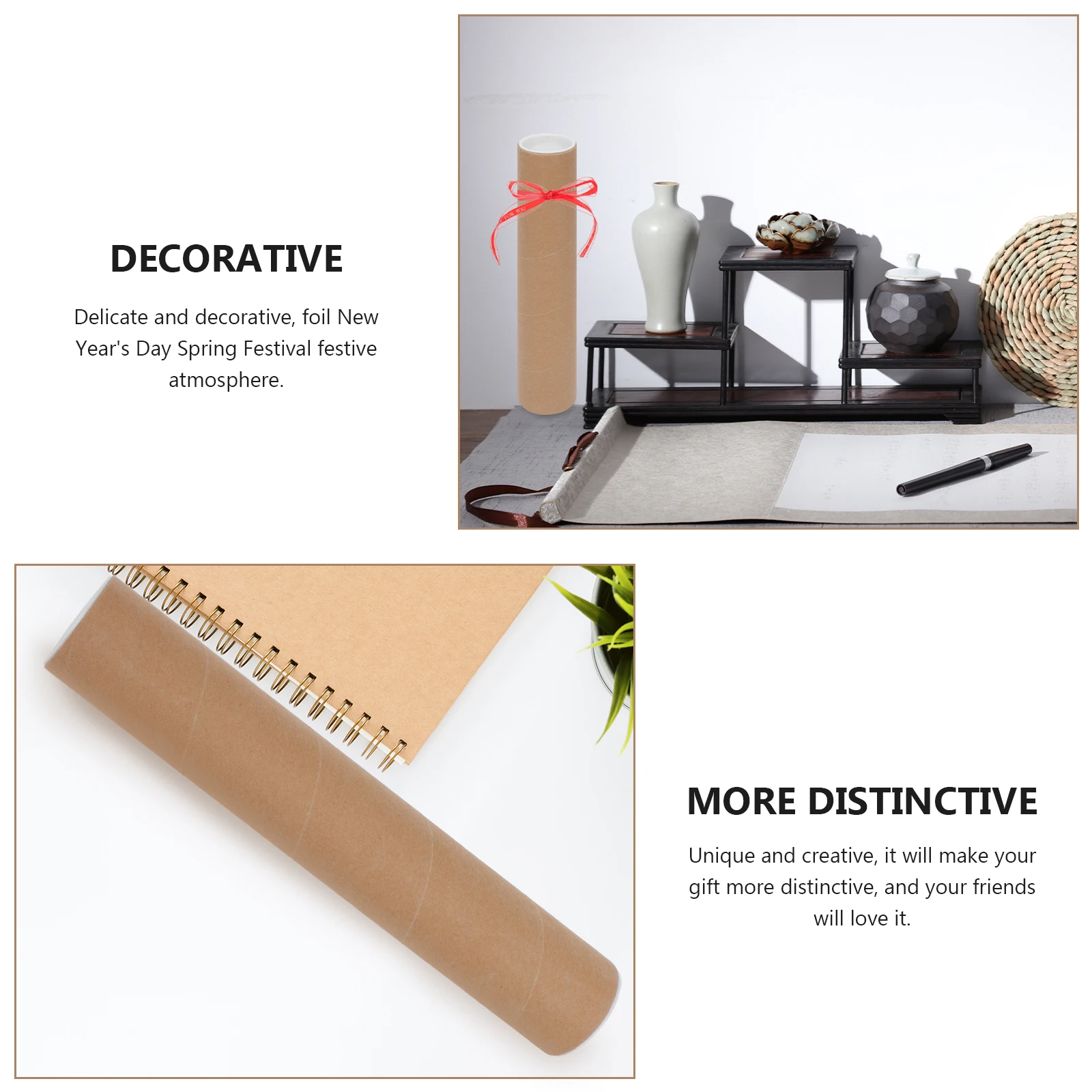 

10pcs Exquisite Calligraphy Painting Storage Cylinder Chinese Art Paper Box Festival Gift Holder For Couplets Blueprints Folding