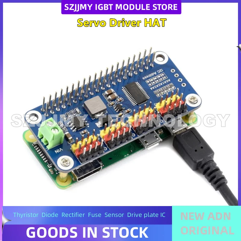 NEW ORIGINAL IN STOCK  Raspberry Pi 4B/3B+/Zero W 16 channel servo drive board PWM drive module 12C interface