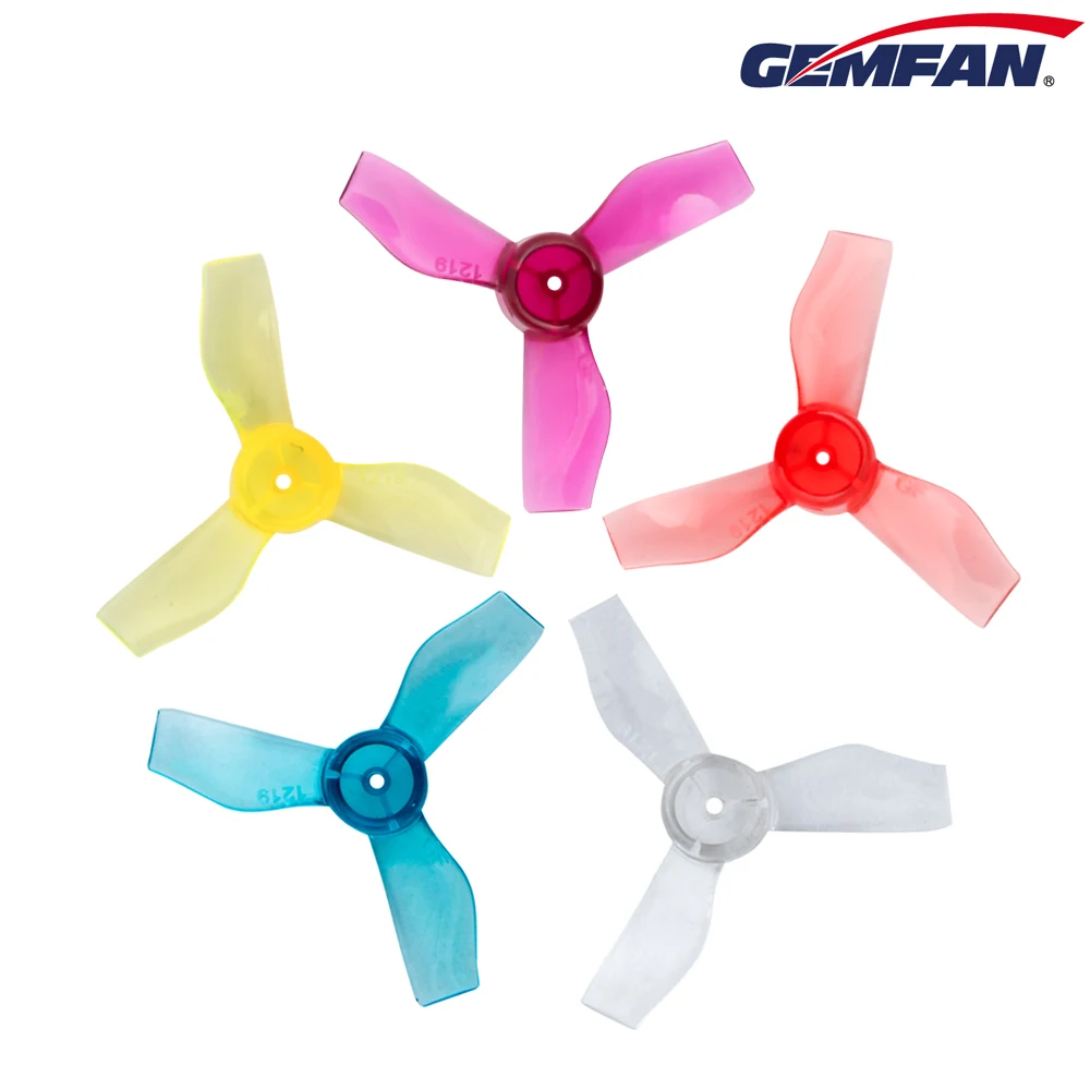 Gemfan-Hélice para PC RC FPV Freestyle Tinywhoop, 3-Blade, 12CW + 12CCW, 1219, 1.2X1.9X3, 31mm, 1mm, 1mm, 1mm, Mobula6, 0703, 0804, 1103, 12 Pares