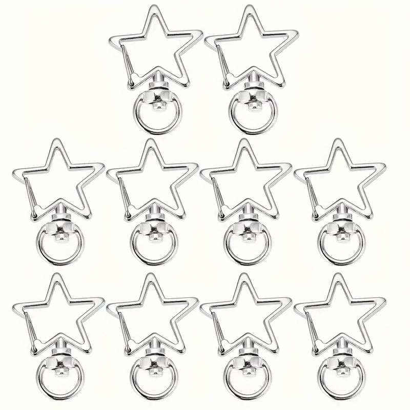 10Individual metal star rotating lobster clasp alloy snap keychain clip for jewelry making and bag accessories DIY Crafts