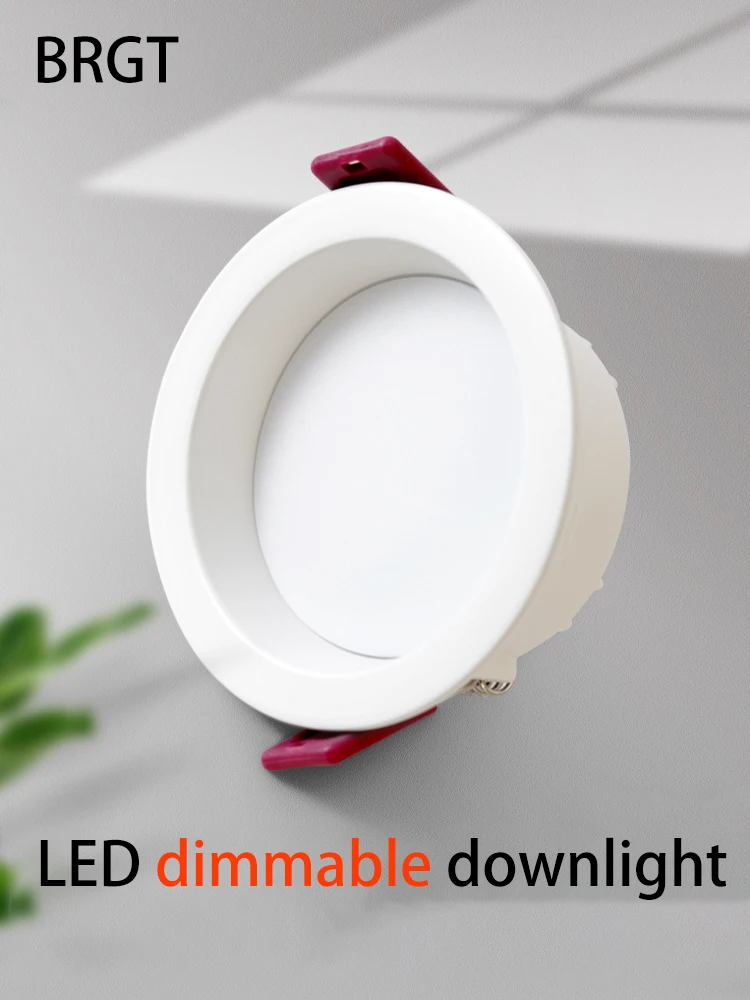 

BRGT Dimmable Led Downlight Recessed Panel Light Slim Thin 7W 12W 18W 24W 36W Zigbee Smart Ceiling Lamp 2.5 Inch Spots 110V 220V