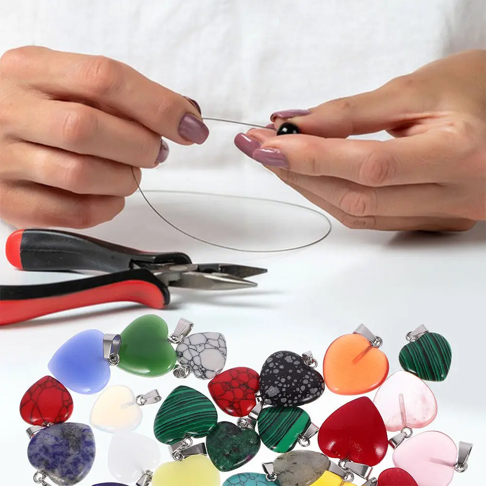 

20Pcs Crystal Heart Pendants Mixed Color Simple Stylish DIY Charms for Necklace Earrings Bracelet Jewelry Making Accessories