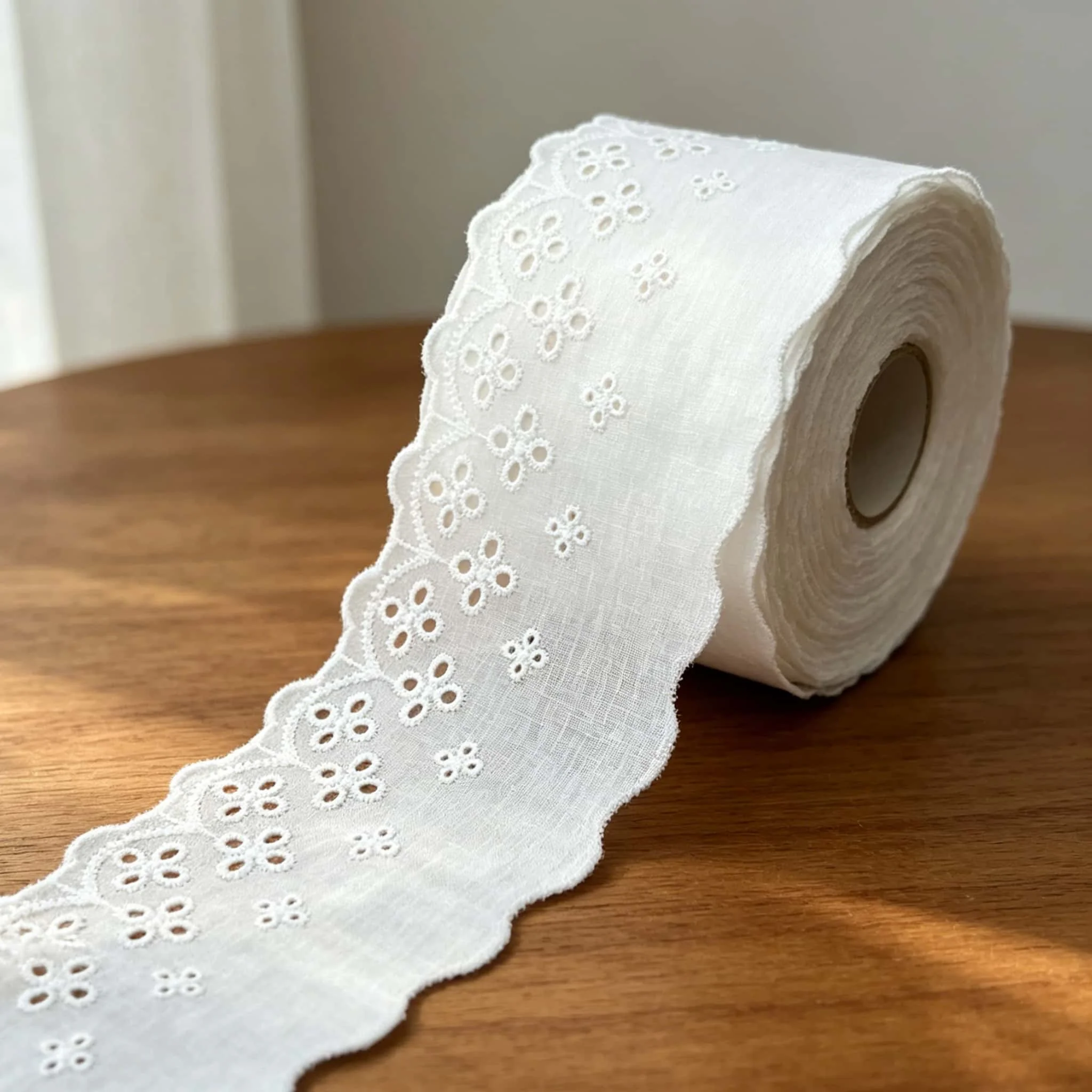 7.5cm Cotton Eyelet Lace Trim 4/16 Yards White Floral Scalloped Ribbon for Garment Sewing Wedding Home Decor view 4