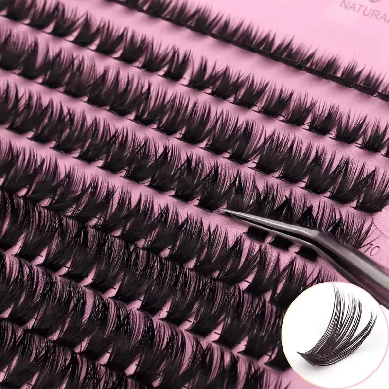 1Box 280Pcs Russian Manga 5D Fluffy Individual False Eyelashes 60D 40D Volume Self-Grafting, 8-16mm Mixed Length Clusters, 3D