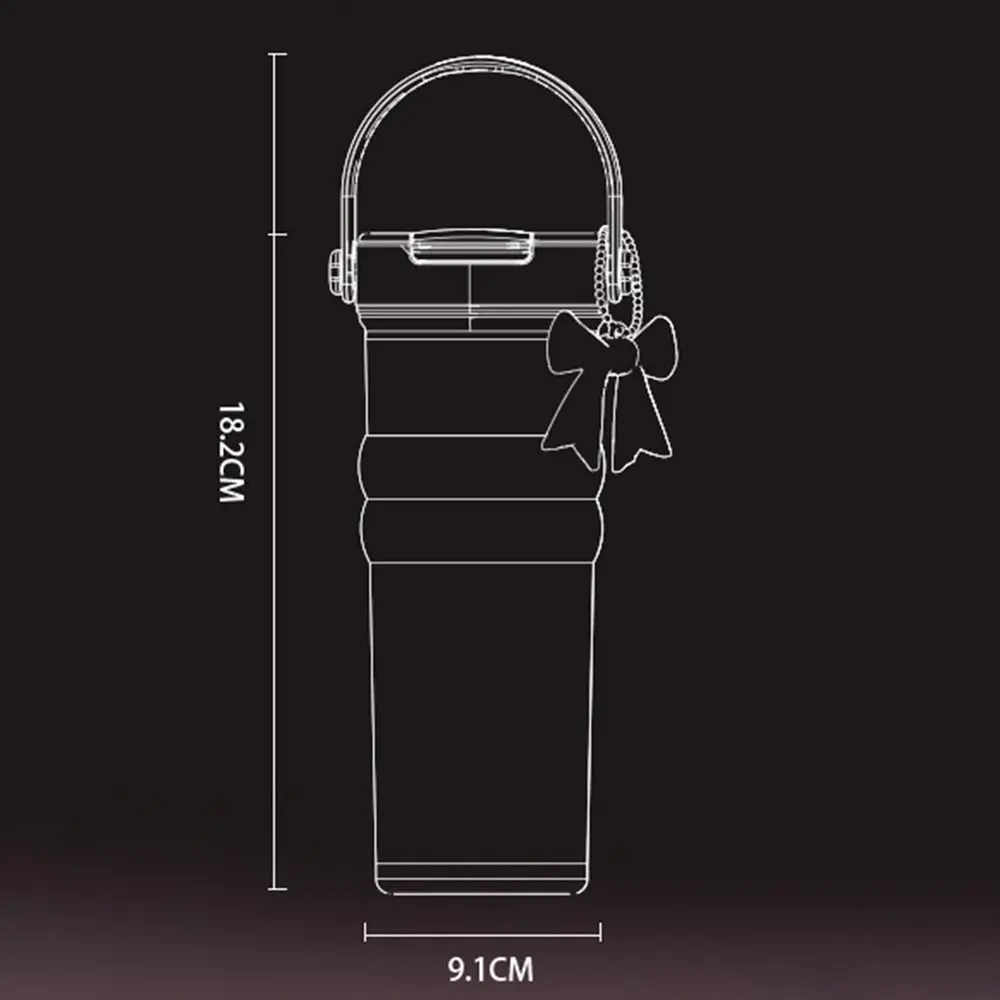 680 مللي كوب قهوة مطلي بالسيراميك عازل أو تبريد SUS316 كوب معزول من الفولاذ المقاوم للصدأ مع حبل رفع عالي السعة
