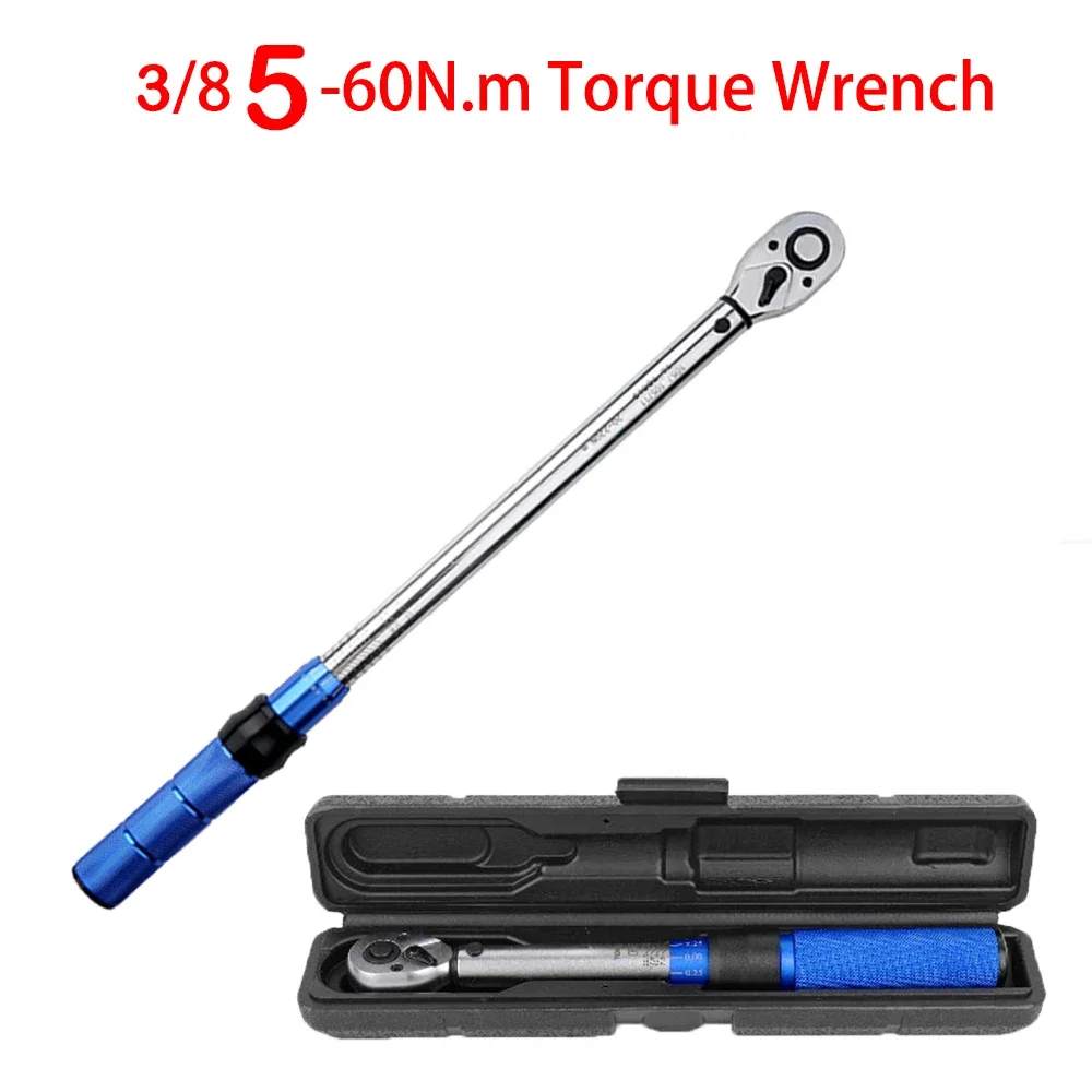 5-60N.m Momentsleutel 3/8 Inch Vierkant Aandrijving Draaimomenten Sleutel ±3% Hoge Precisie Momentsleutel Professioneel Fiets Automotive Tool