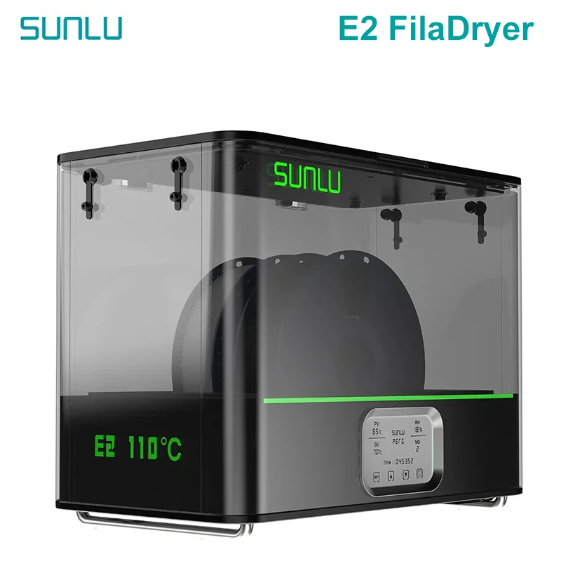 

SUNLU Offical E2 FilaDryer Up to 110℃ Professional Drying and Annealing Born for ABS-CF, PC PA6-GF, PA6-CF, PA12-CF, PA612-CF