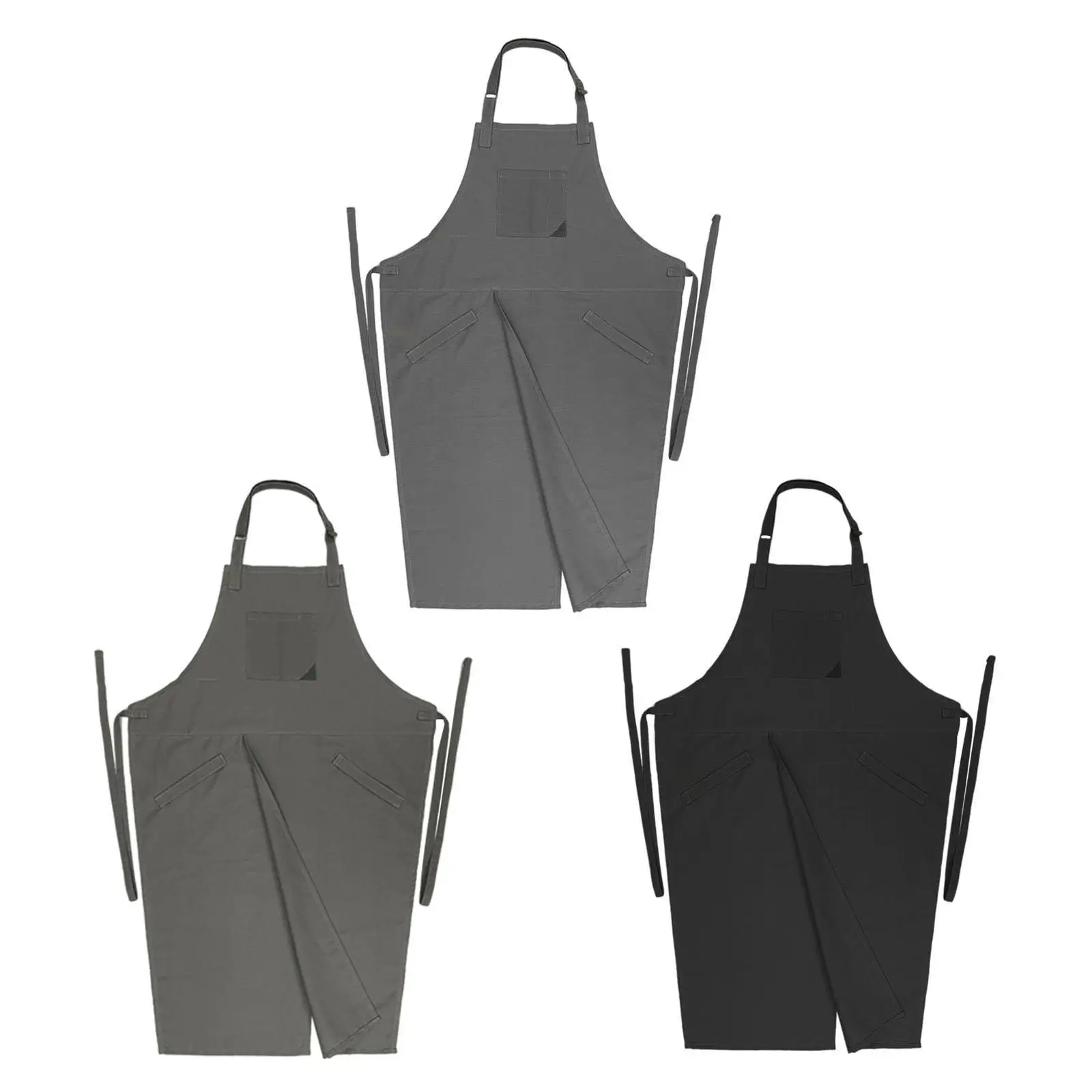 Ceramic Apron with Split Leg, Hanging Neck, Leather Tool 68cm X 110cm, Portable for Men And Women, for Bartender, Patio,