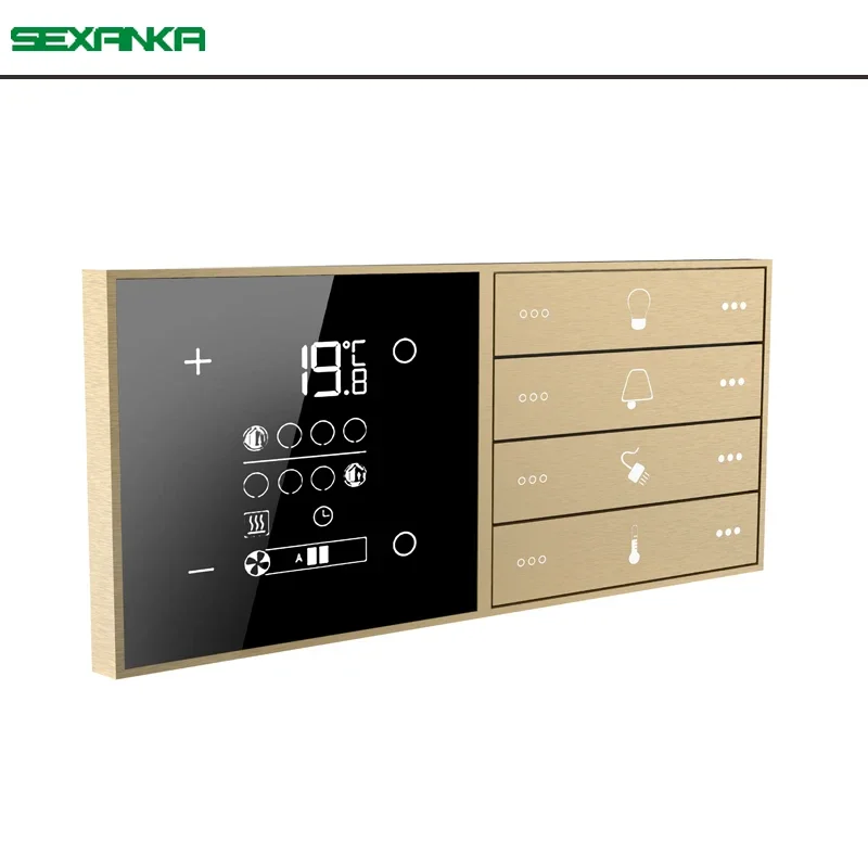 Sesanka KNX EIB produsen profesional, bangunan pintar sistem kontrol Panel sentuh KNX layar sentuh 4 inci