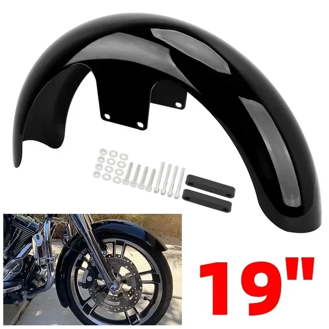 19 "Wrap przedni błotnik motocykl jasny czarny dla Harley Touring Road King Electra Glide Street Road King Glide Ultra