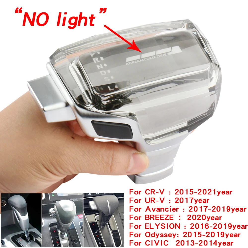For Honda Accord 7 8 9 10 Th Civic Vezel Fit CR-V XR-V Odyssey CRIDER VEZEL Automotive crystal Head Lever LED gear shift knob