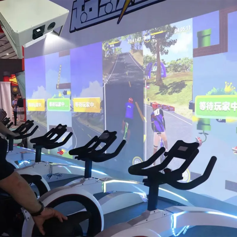 Digital Sports Interactive Cycling System Smart Projection Game Bike for Malls Theme Parks and Fitness Clubs