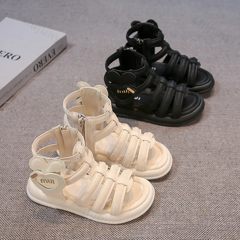 

Girls Roman Sandals 2025 Summer New Children's Sports Outdoors Beach Shoes Soft Bottom Anti Slip Kid Casual Shoes Platform Boots