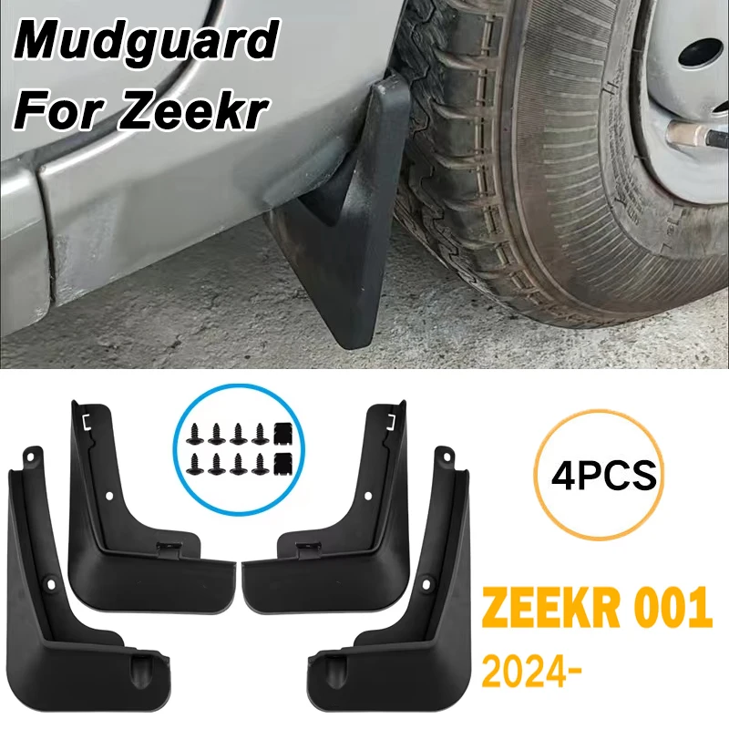

For Zeekr 001 2024 Automotive Tire Mudguard Waterproof Prevent Mud Splashing Car Mud Flaps Fender Trim 4pcs Accessories