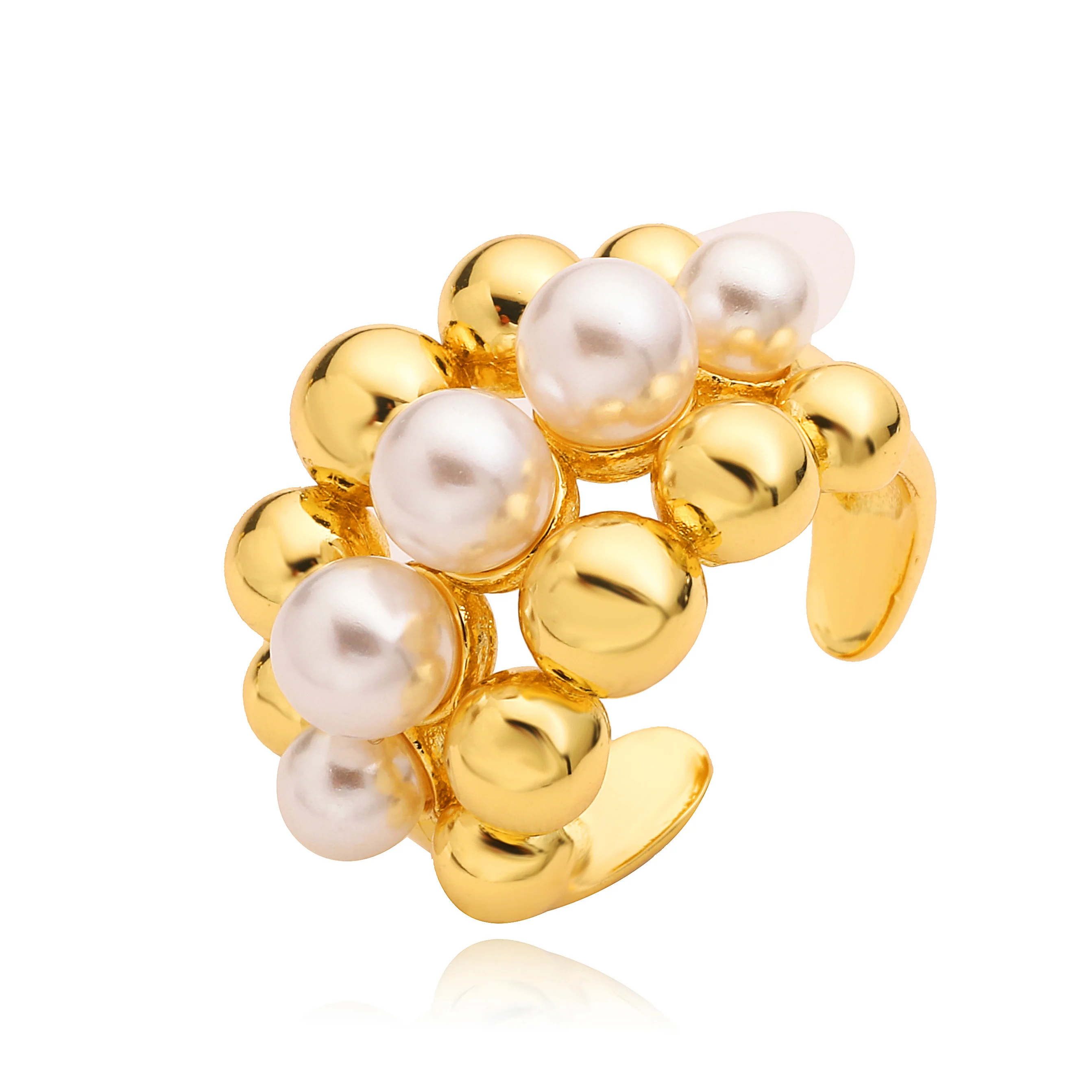 18K Gold Plated Brass Vintage Geometric Wave Rings For Women Gold Color Adjustable Rock Ring Aesthetic Wedding Jewelry Gift