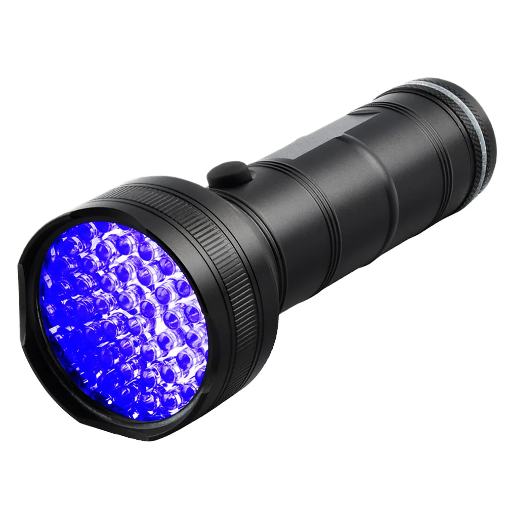 51 LEDs Detection Flashlight UV Blacklight Aluminum Alloy Compact Anti Slip Weatherproof Body Button