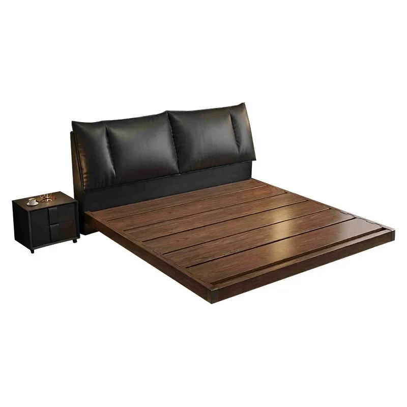 The master bedroom features a high-end light luxury thin bedside