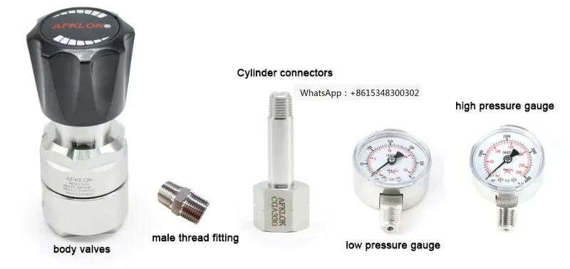High flow two-stage pressure regulator for gas compression, heavy-duty industrial use, 6000 PSIG maximum inlet