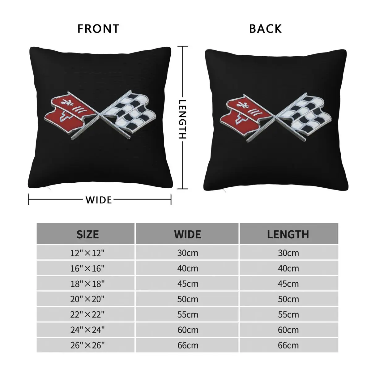 Bowtie Vette Flag Logo Square Pillowcase Polyester Linen Velvet Printed Zip Decorative Sofa Seater Cushion Case Wholesale