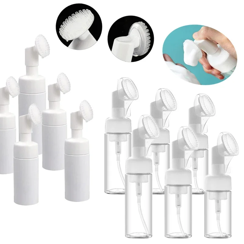 

20Pcs 100ml-250ml Plastic Foaming Pump Bottles w/ Silicone Foam Massage Clean Brush For Cleansers Body Wash Dispenser Containers