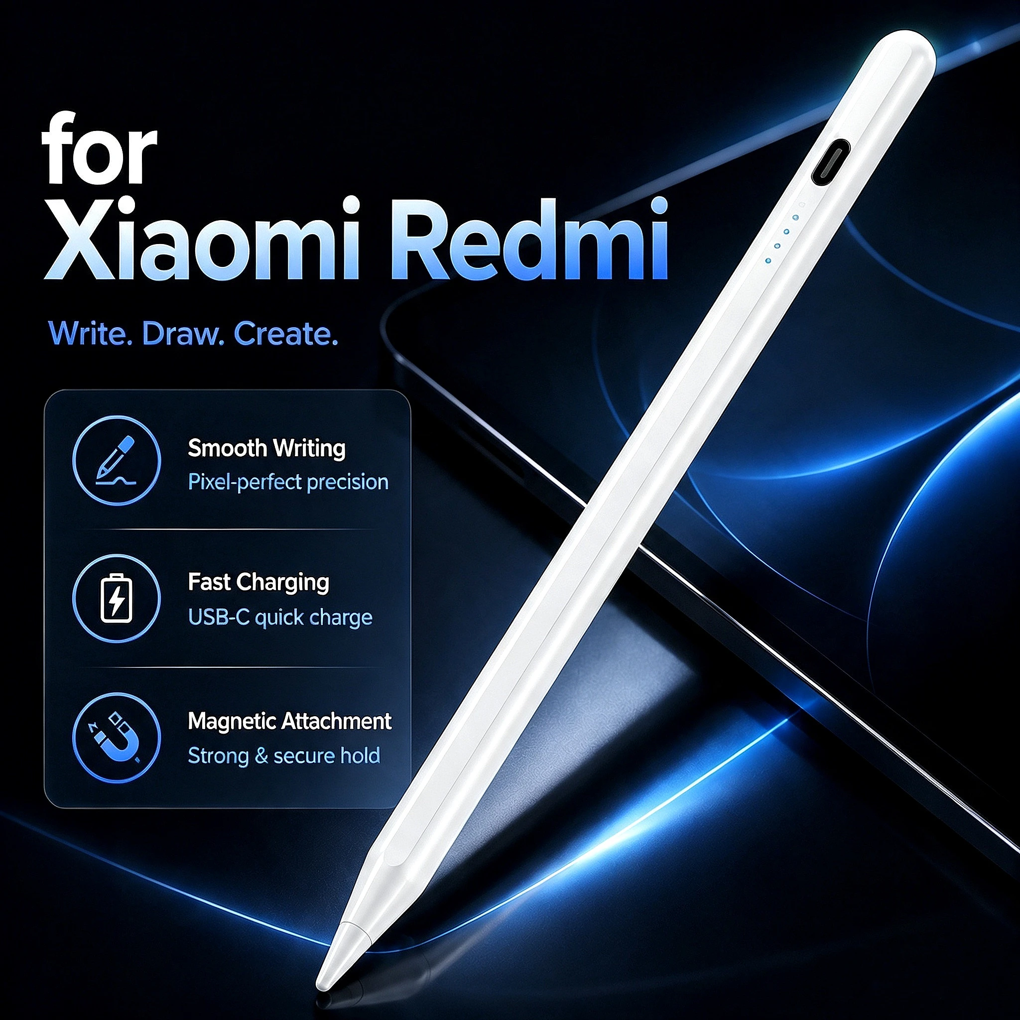 Rechargeable Stylus Pen for Redmi Pad Pro SE 2025 Xiaomi Pad 7 6 Pro Android Tab Touch Pen Tilt Sensitivity No Bluetooth Stylus
