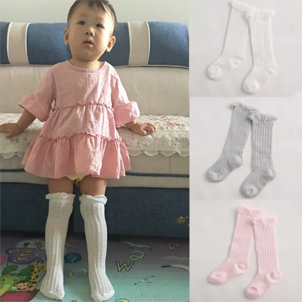 Summer Mesh Breathable Baby Socks Knee High air conditioning mosquito socks Girl long tube baby socks