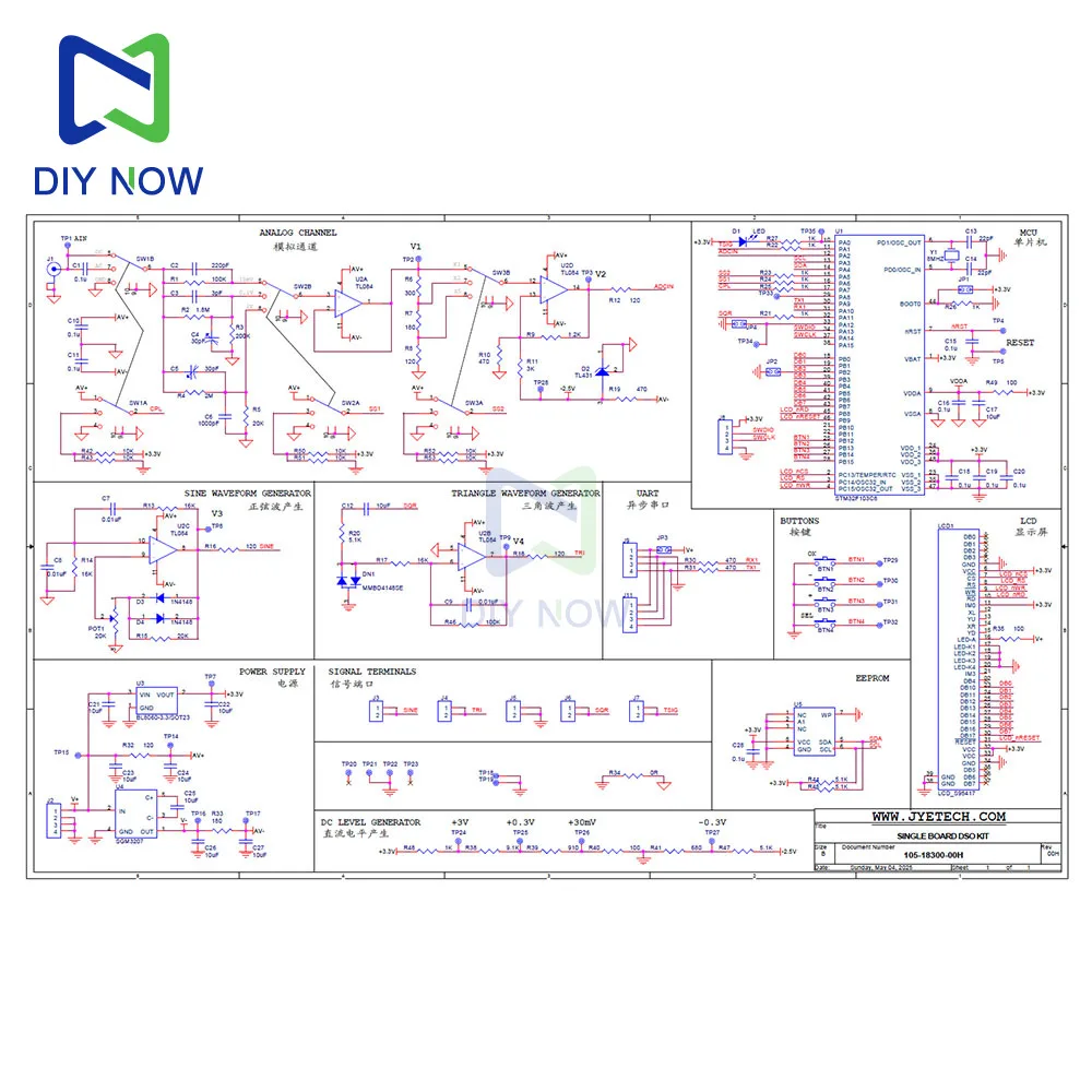 Elektronik DIY DSO183 Digitales Oszilloskop DC 5V Wettbewerb Unterricht Anfänger Training Messgeräte DIY Kit 0-500KHz