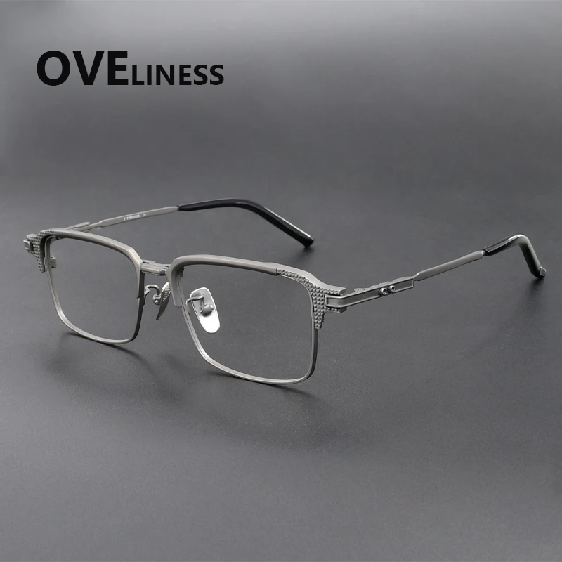 

Оправа для очков из чистого титана, новый брендовый дизайн, ретро, винтажная квадратная оправа для очков, мужские японские сверхлегкие очки, очки