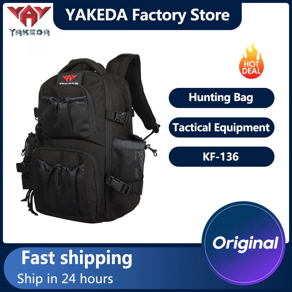 

YAKEDA Hunting Bag MOLLE Large Capacity Outdoor Mountaineering Tactical Backpack Sport Backpack Picnic Camping Tactical Backpack