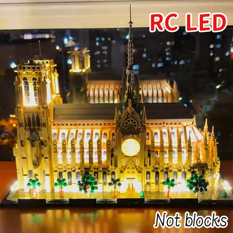 Kit d'éclairage LED pour LEGO 21061, blocs de construction Notre-Dame de Paris, lampe décorative, télécommande, non inclus, Lego Building