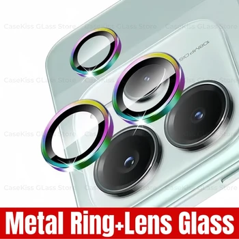Metalowy pierścień + szkło hartowane na obiektyw do Redmi Note 13 Pro Plus Note 13 Pro+ 14 5G 4G Ochraniacz aparatu Tylna osłona obiektywu