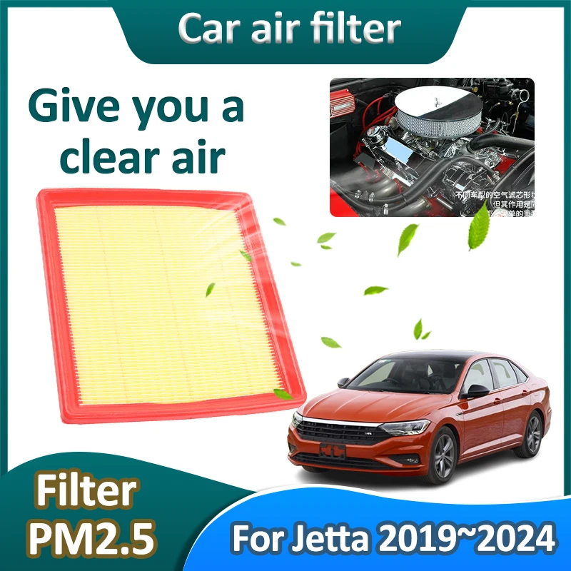 For Volkswagen VW Jetta Sagitar 2019~2024 A7 MK7 Engine Dust Collector Auto Filter Element Fresh Cabin Purifier Car Accessories