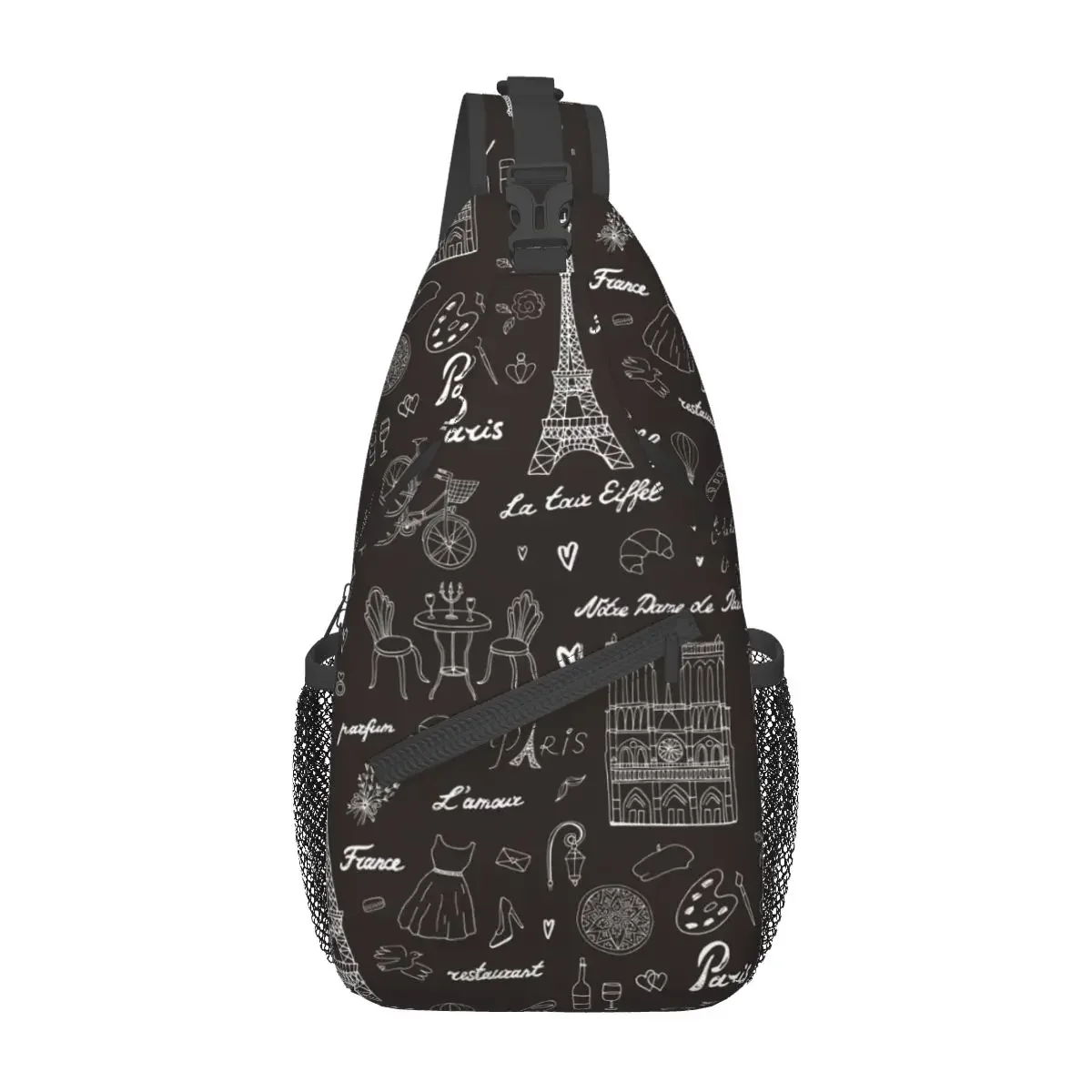 Eiffel Tower Sling Bags Chest Crossbody Shoulder Sling Backpack Hiking Travel Daypacks French Paris Cool Pack