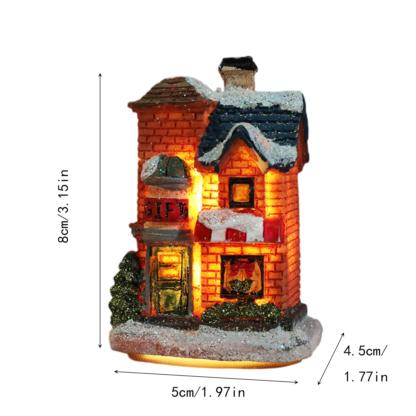 عيد الميلاد Led قرية ضوء البيت الحلي ، مصغرة الإبداعية الشتاء سنو هاوس الراتنج زخرفة ، منزل متوهج تحصيل هدية