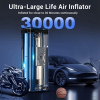 Tire Inflator Portable Air Compressor-2X Faster Portable Air Pump 4000Mah & 150PSI Cordless Electric For Car Motorcycle