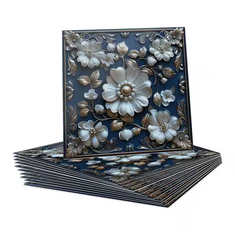 Self-Adhesive Wall Stickers 24Pcs Set, Waterproof PVC Tile Decals for Kitchen Bathroom, Easy Peel &amp; Stick Home Decor