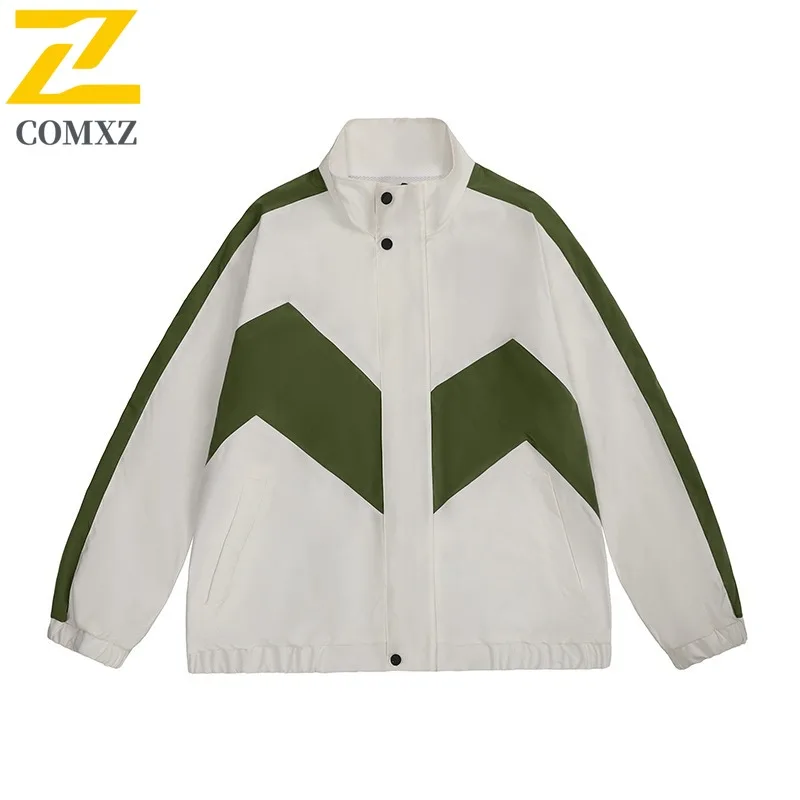سترة COMXZ للرجال بياقة واقفة مقاومة للرياح ومقاومة للماء ملابس خروج كلاسيكية خفيفة الوزن معطف خارجي ربيعي كاجوال موضة قابلة للتنفس #3