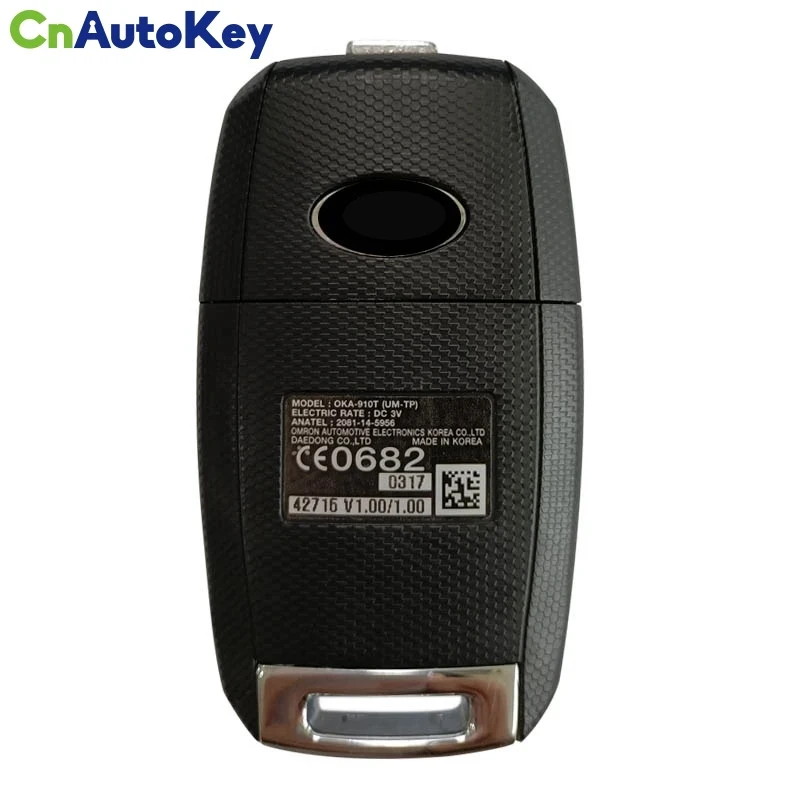 Cn051136 para kia sorento 2015-2019 genuíno flip remoto chave 3 botões 433 mhz tiris dst80 chip fccid OKA-910T 95430-c5211/c5210