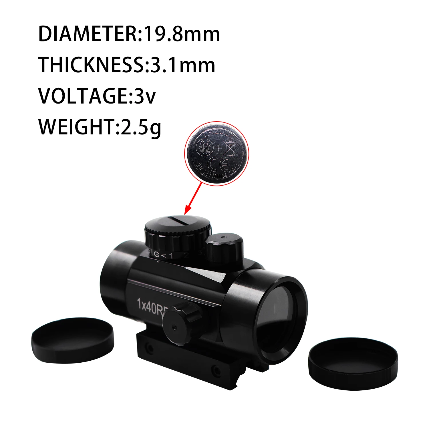 High Quality RD1X40 Outdoor Hunting Laser Sight Red Green Dot Reflex Optics Metal Lightweight Shooting Slingshot Accessories view 5