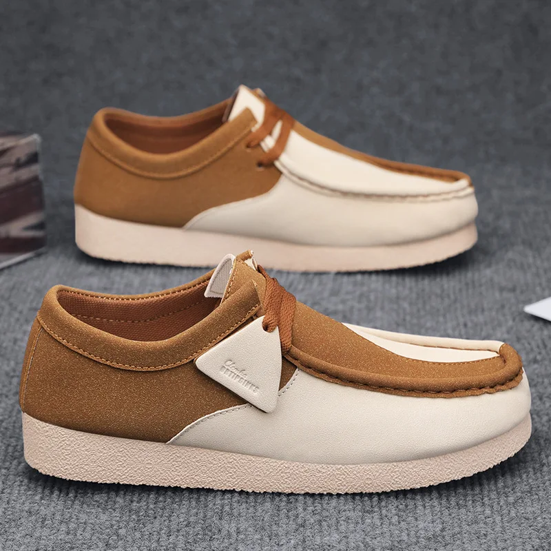 

Vintage Khaki Men's Casual Shoes Suede Leather Loafers Shoes For Men Comfortable Slip-On Driving Shoes Man zapatos para hombre