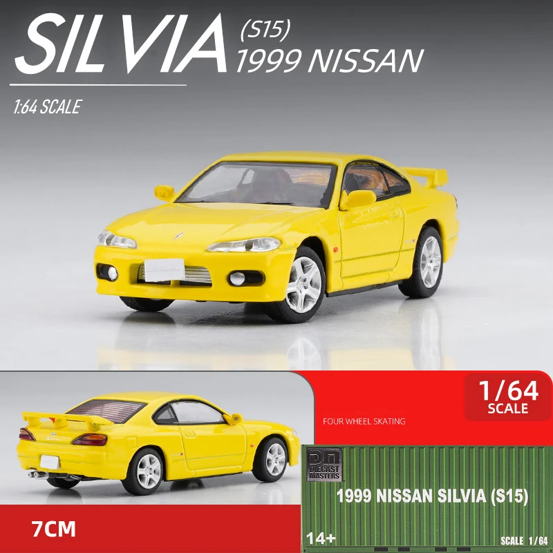 1:64 Nissan Silvia S14 S15 Container Alloy Car Diecasts & Toy Vehicles Car Model Miniature Scale Model Car For Children