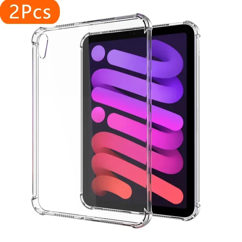 

2Pcs Transparent Case for iPad Mini (A17 Pro) Case Silicone Soft Tpu Airbag Cover for A2993 A2995 A2996 Shockproof Funda for 8.3
