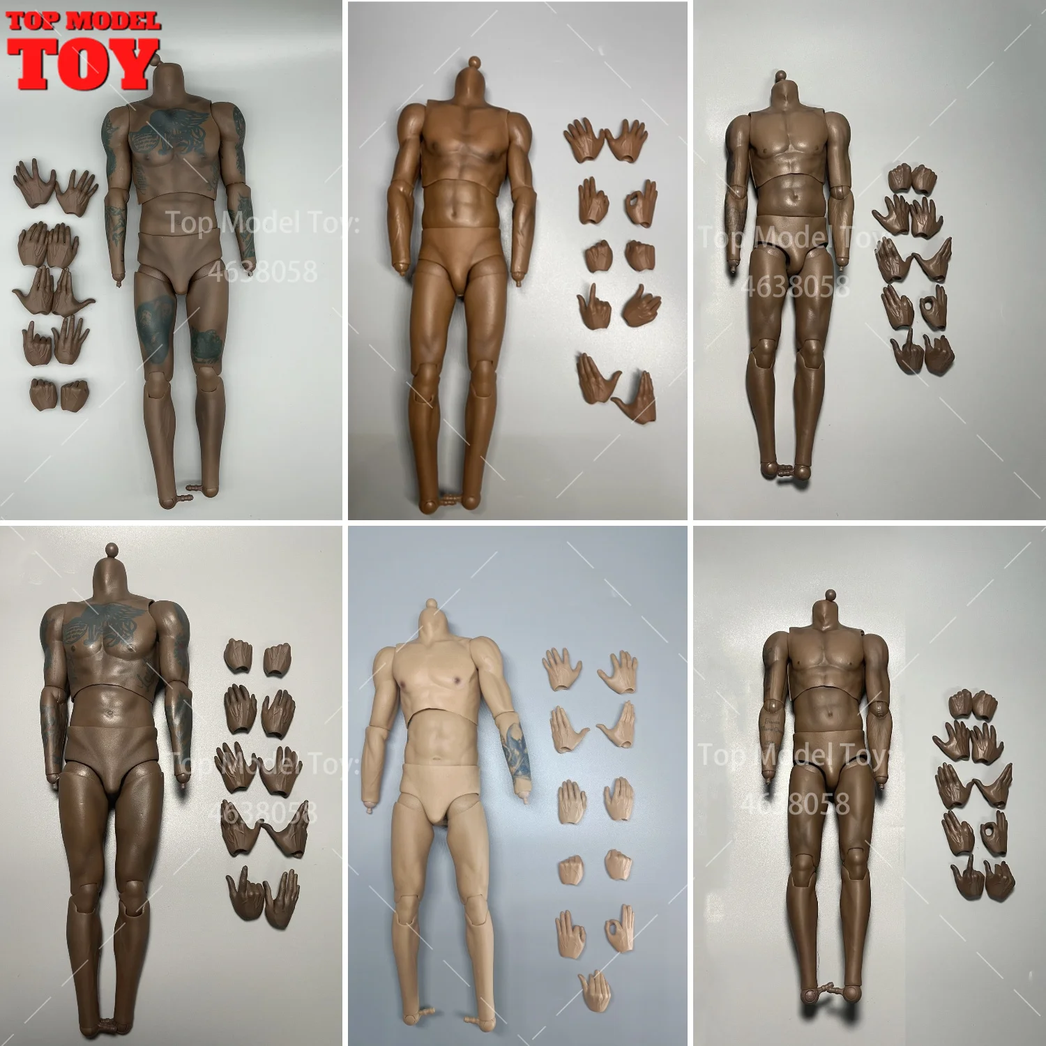 

1/6 Scale Male Basketball Player Strong Body Yellow Black Normal Skin Action Figure Dolls 12'' Soldier Tattoo Body with Hands