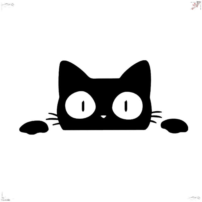 Exterior Accessories Vinyl Car Sticker Surprise Cat Peeking Stickers Funny Decal on Car Styling Sticker,14x6cm