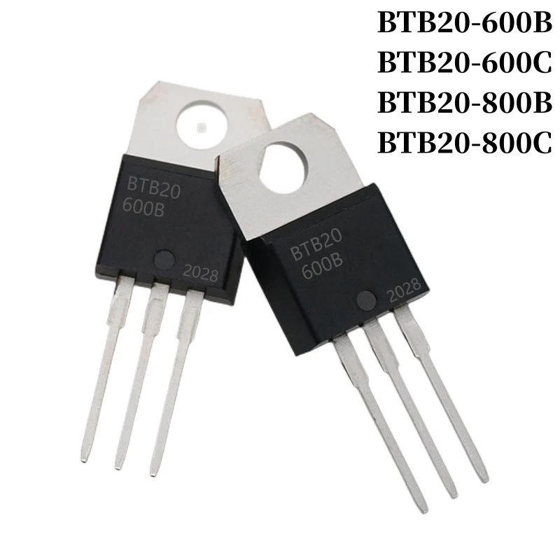 10~1000Pcs BTB20-600B BTB20-600C BTB20-800B BTB20-800C DIP Thyristor TO-220 20A 600V/800V Triac Large Chip